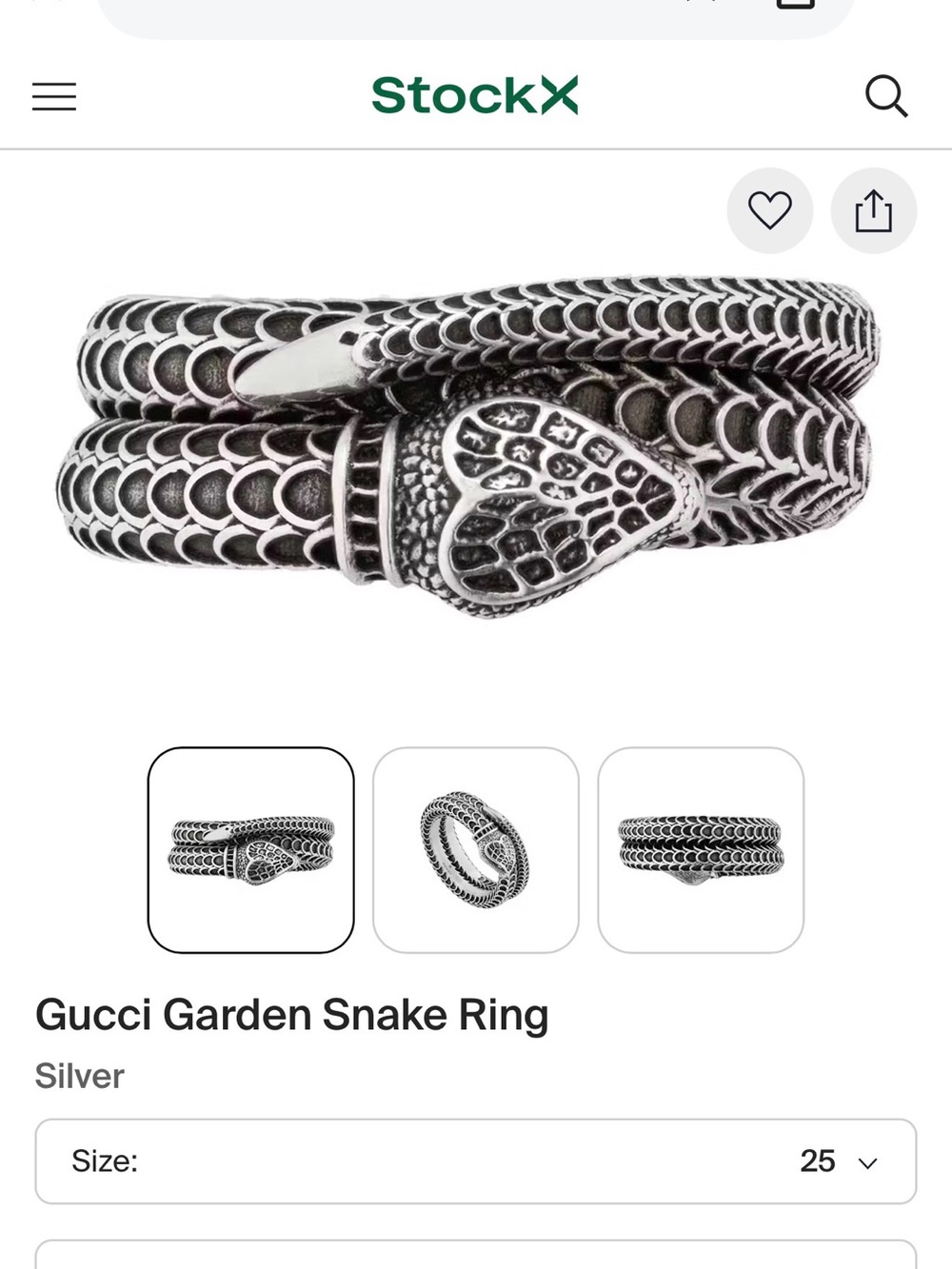 Gucci Garden Serpent Ring. Size 6. - Picture 6 of 8